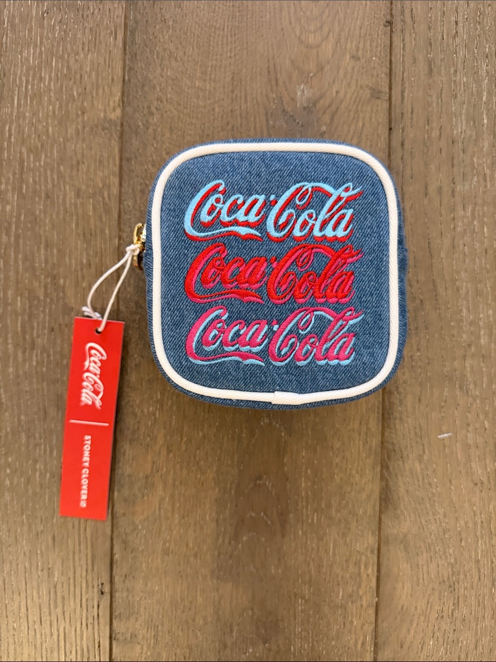 Stoney Clover Lane x Coca Cola Embroidered Mini Pouch